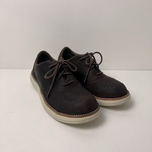 Worx Red Wing Brown Leather Oxford Work Lace Up Shoes Size 8 Womans Steel Toe